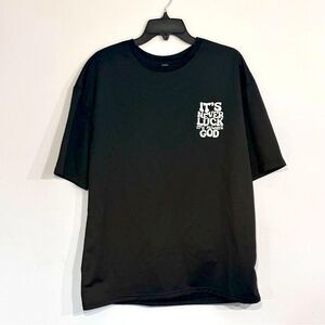 Manfinity | Men’s Black “It’s never luck. It’s always God” Faith T-shirt Size L